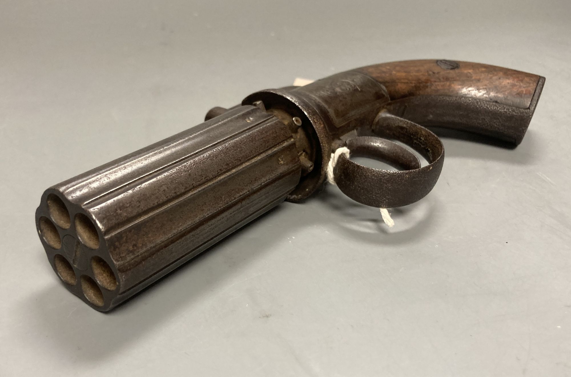 A 19th century six shot pepperbox revolver
